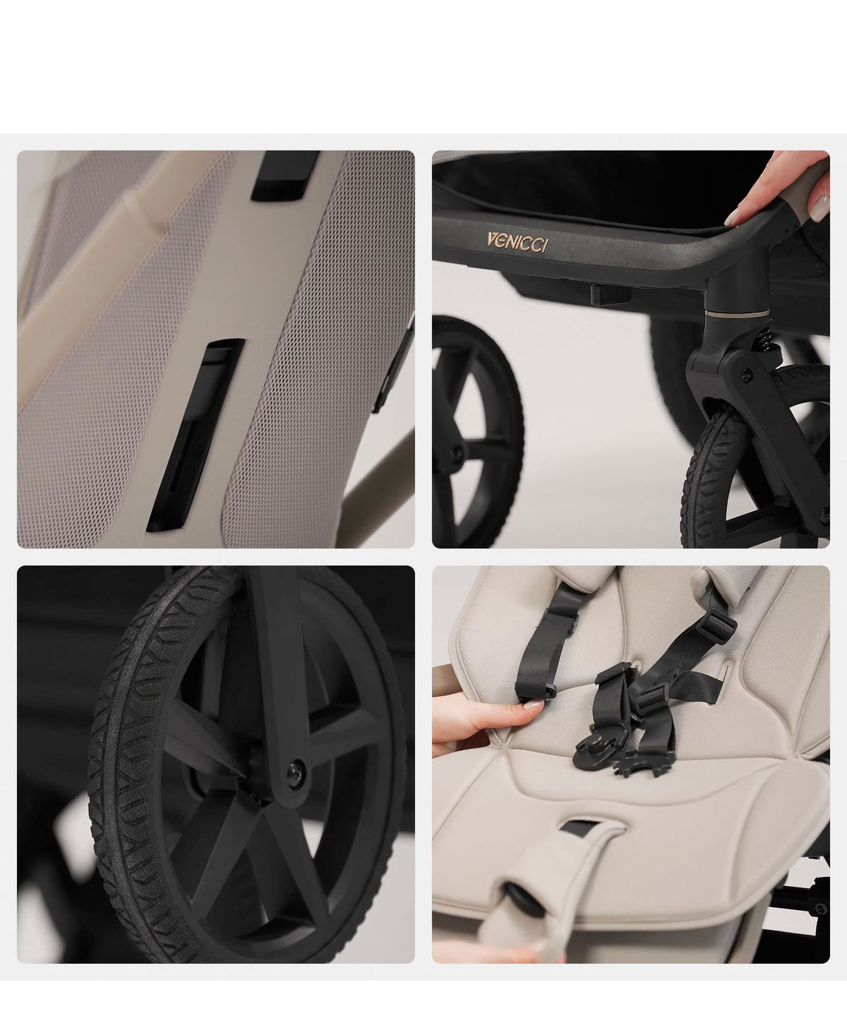 Venicci Upline3 4in1 Pushchair Bundle With Tiago 2 Car Seat (13 Pieces) - Onyx