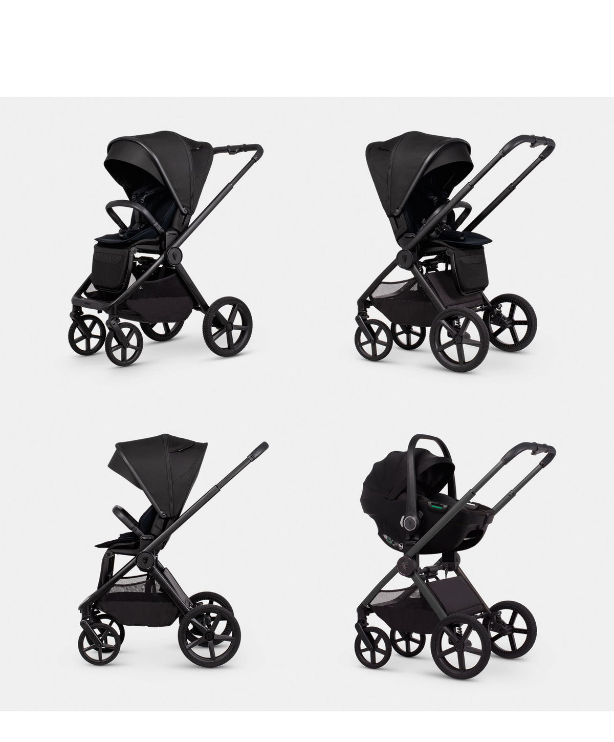 Venicci Upline3 4in1 Pushchair Bundle With Tiago 2 Car Seat (13 Pieces) - Onyx