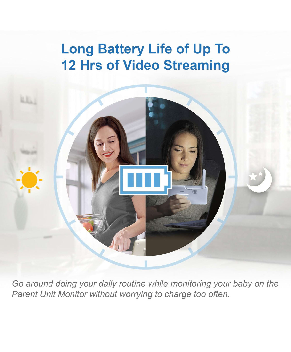 VTech RM7766HD 7inch Smart Pan & Tilt Baby Monitor & Camera Floorstand - White